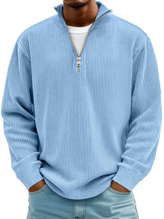 Calix | Ribbed Half-Zip Sweater with a Stand Collar