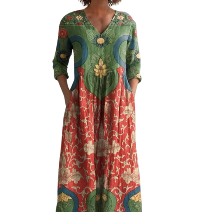 Vivienne | Botanical Print Midi Dress