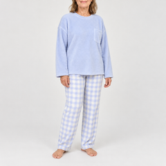 Nell | Women's Checked Long-Sleeve Matching Long Pajama Set