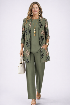 Brigid | Coordinated Three-Piece Set with a Longline Jacket