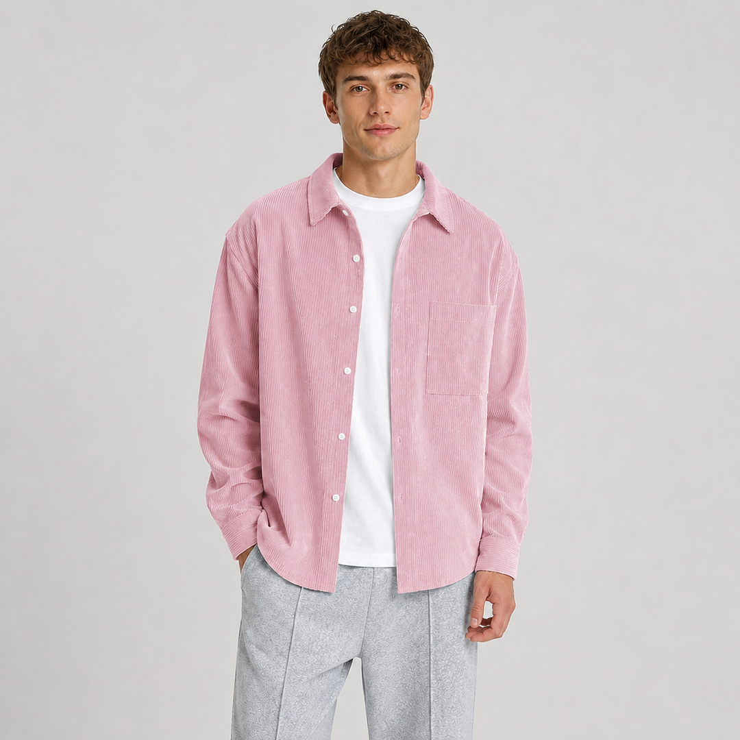 Men's Loose Fit Long Sleeve Overshirt