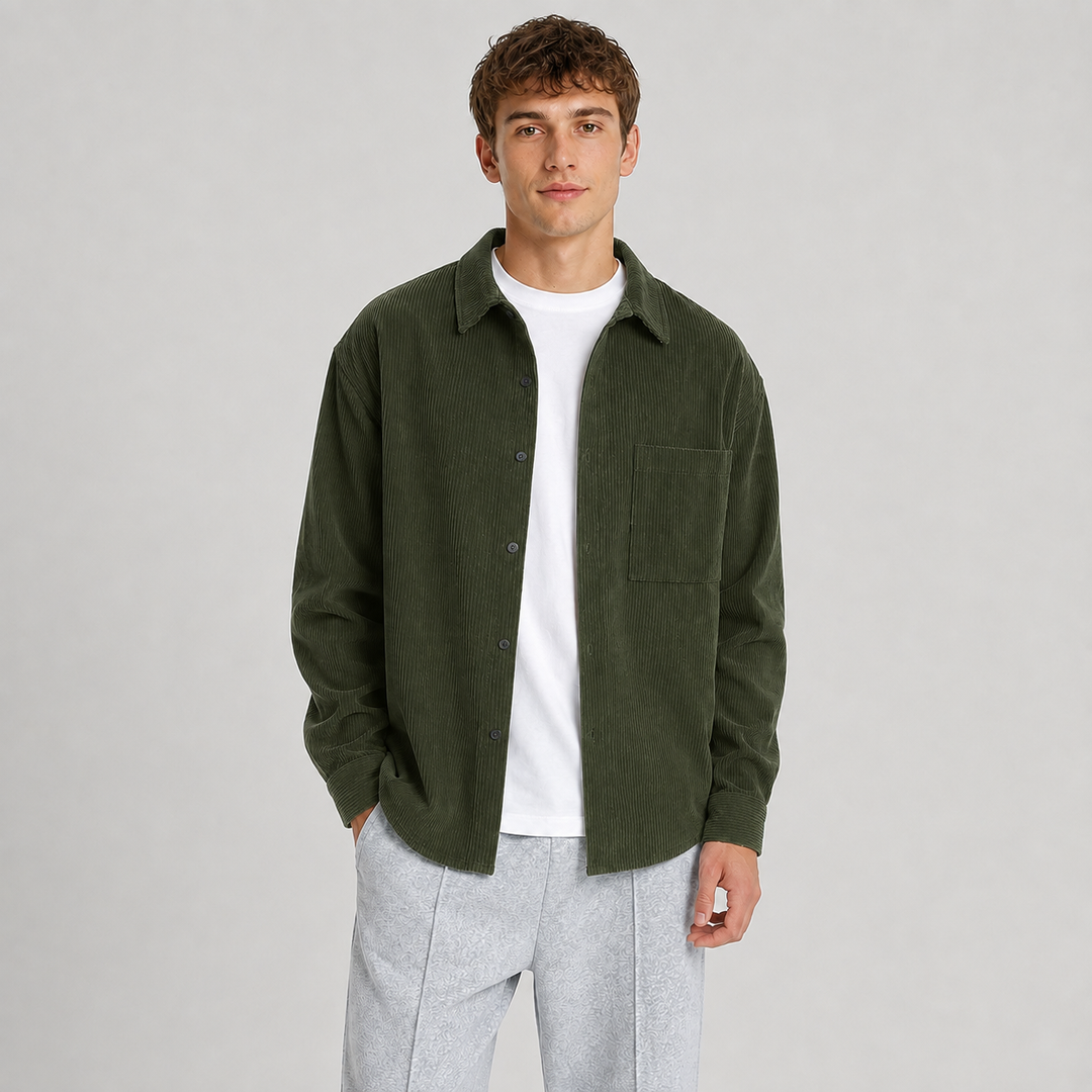 Men's Loose Fit Long Sleeve Overshirt