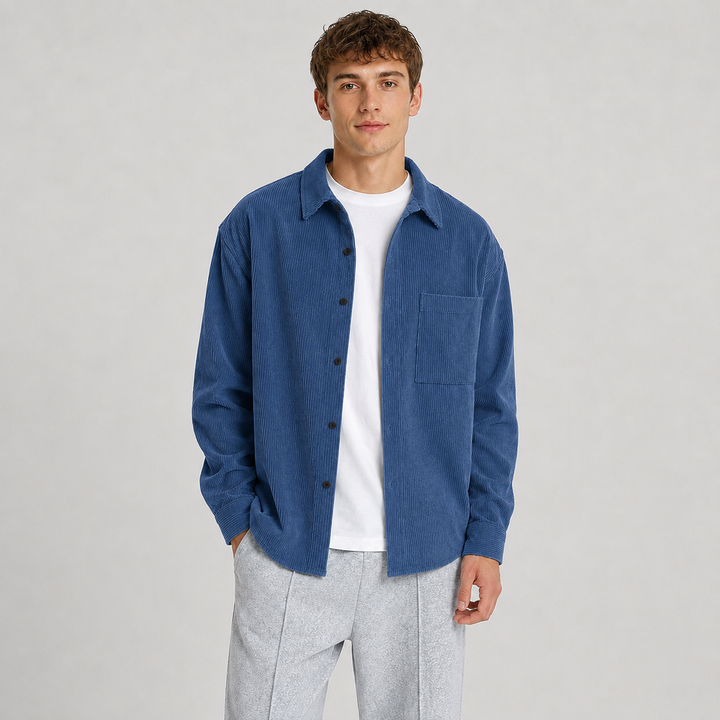 Men's Loose Fit Long Sleeve Overshirt