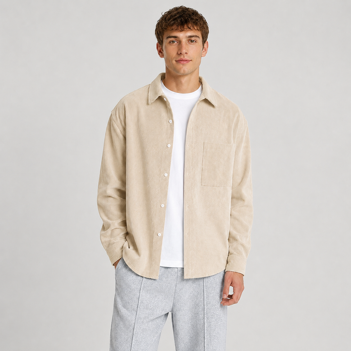 Men's Loose Fit Long Sleeve Overshirt