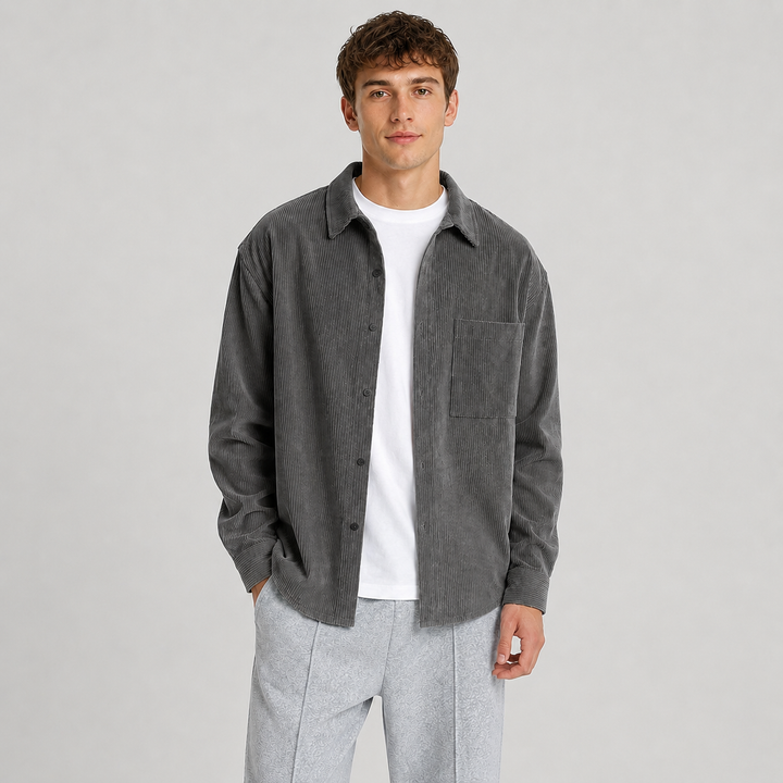 Men's Loose Fit Long Sleeve Overshirt