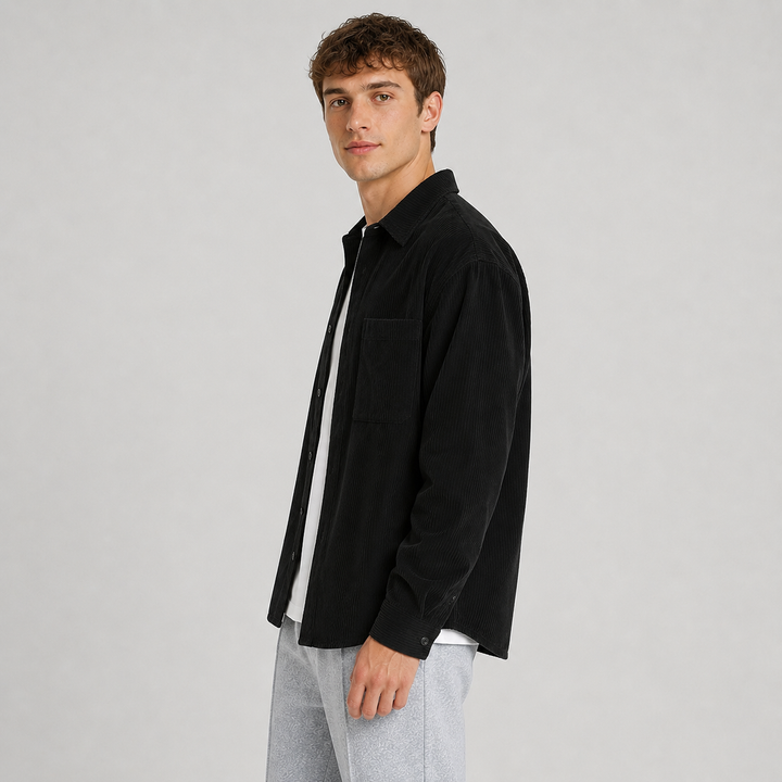 Men's Loose Fit Long Sleeve Overshirt