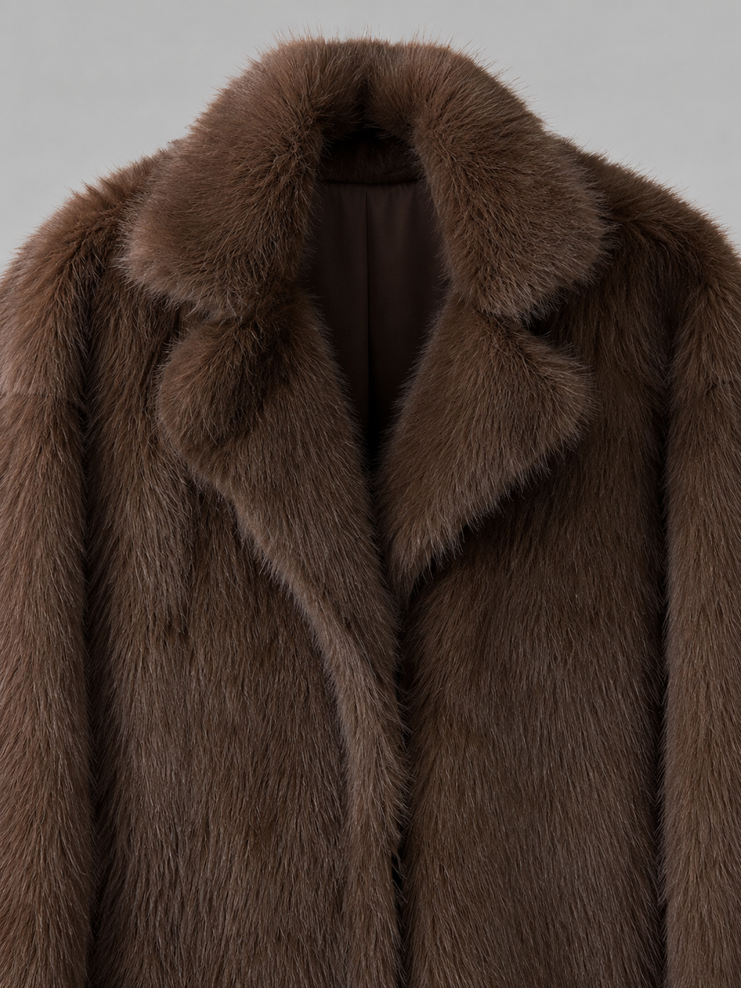 Women's Winter Satin-Lined Long Faux Fur Mink Coat