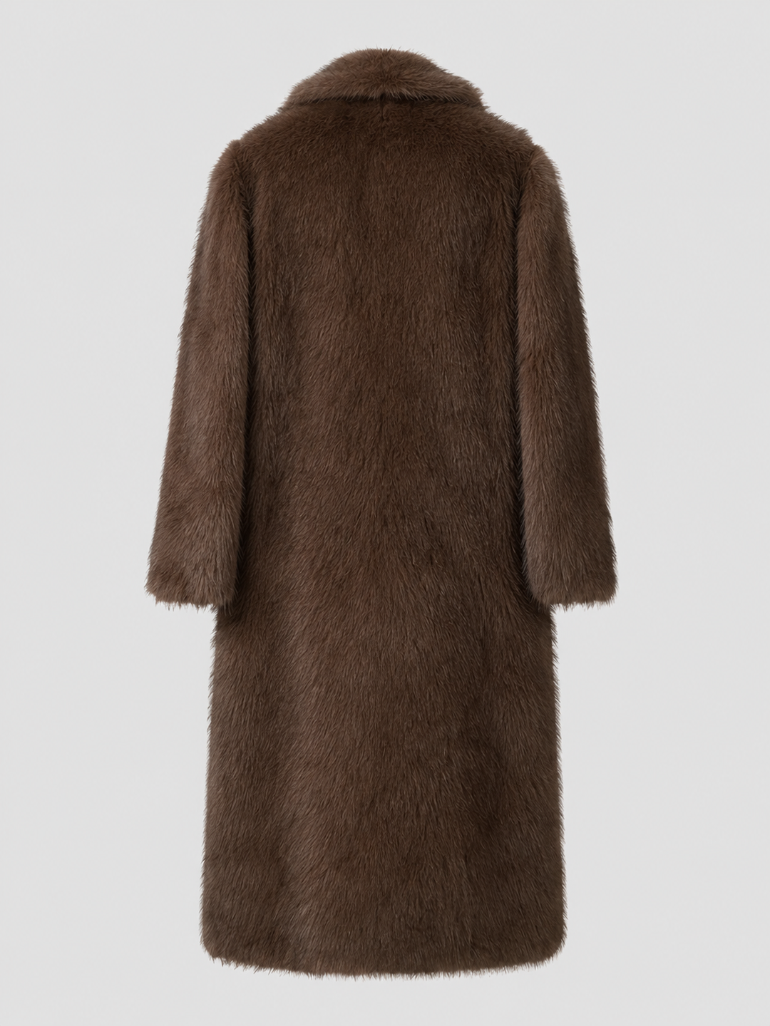 Women's Winter Satin-Lined Long Faux Fur Mink Coat