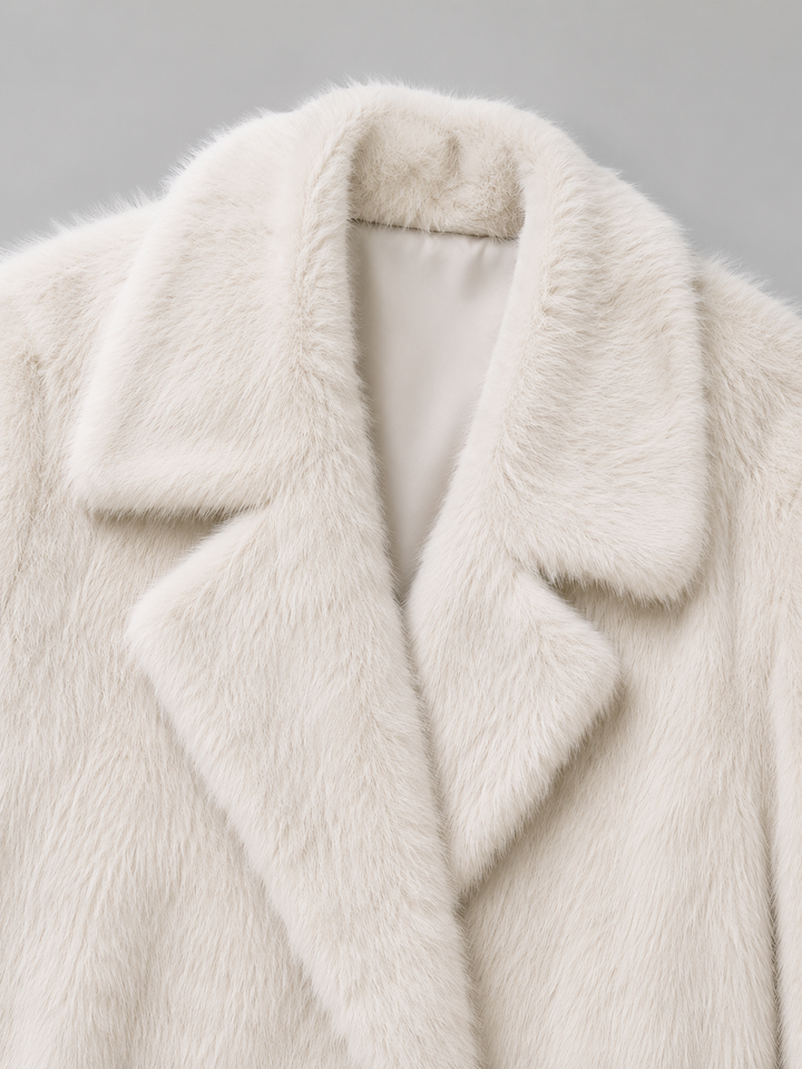 Women's Winter Satin-Lined Long Faux Fur Mink Coat