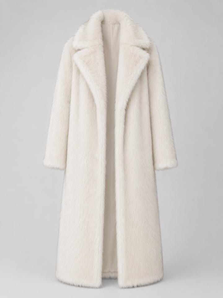 Women's Winter Satin-Lined Long Faux Fur Mink Coat