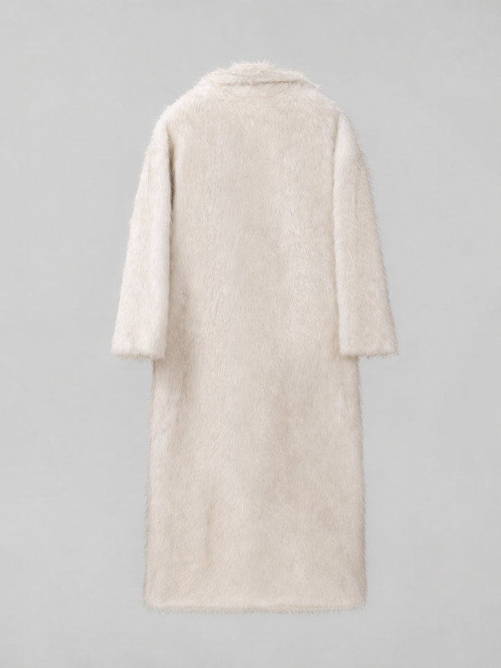 Women's Winter Satin-Lined Long Faux Fur Mink Coat