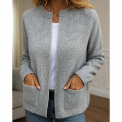 Méline | Cosy Open-Front Knit Cardigan with Patch Pockets