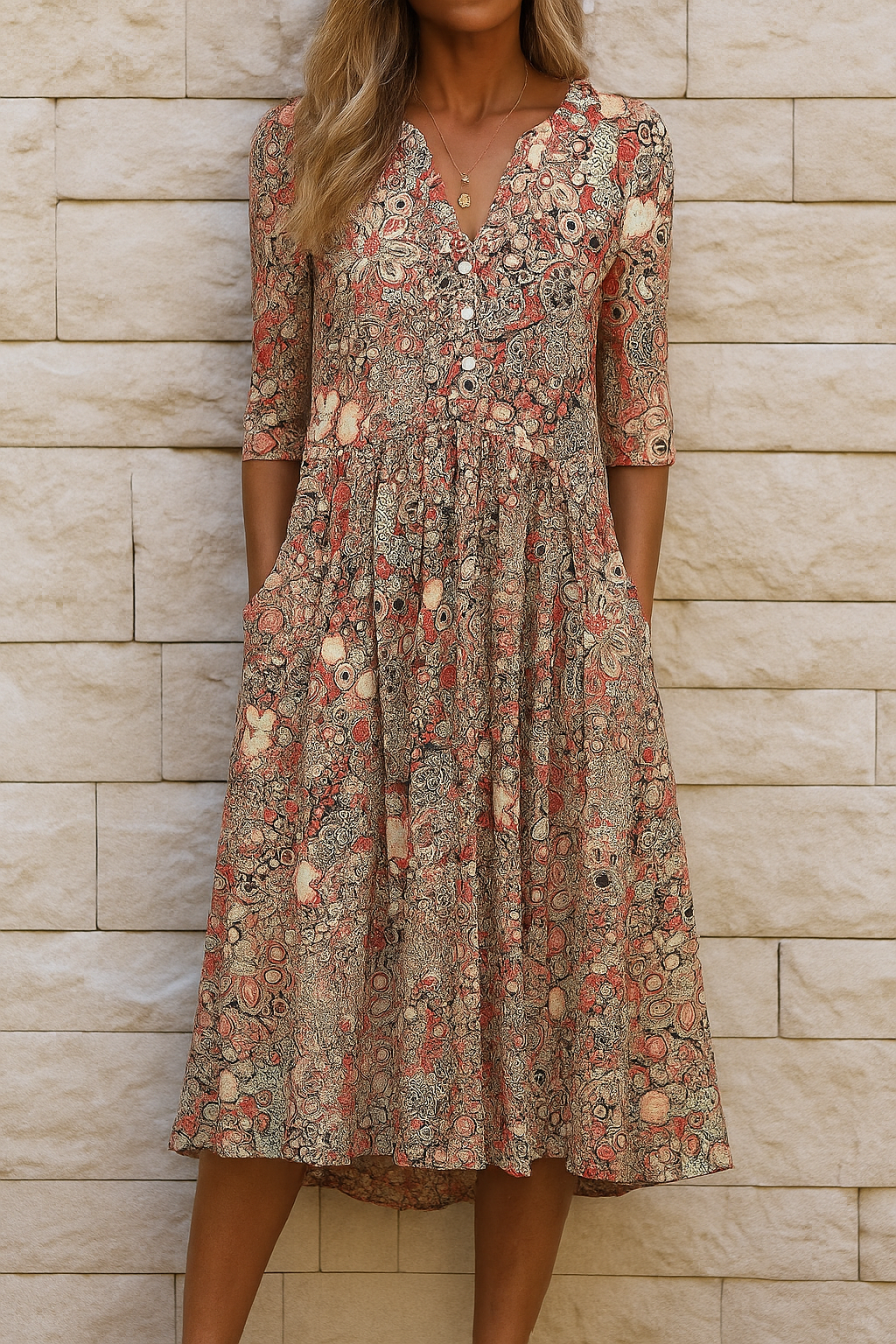 Solène | Floral Midi Dress