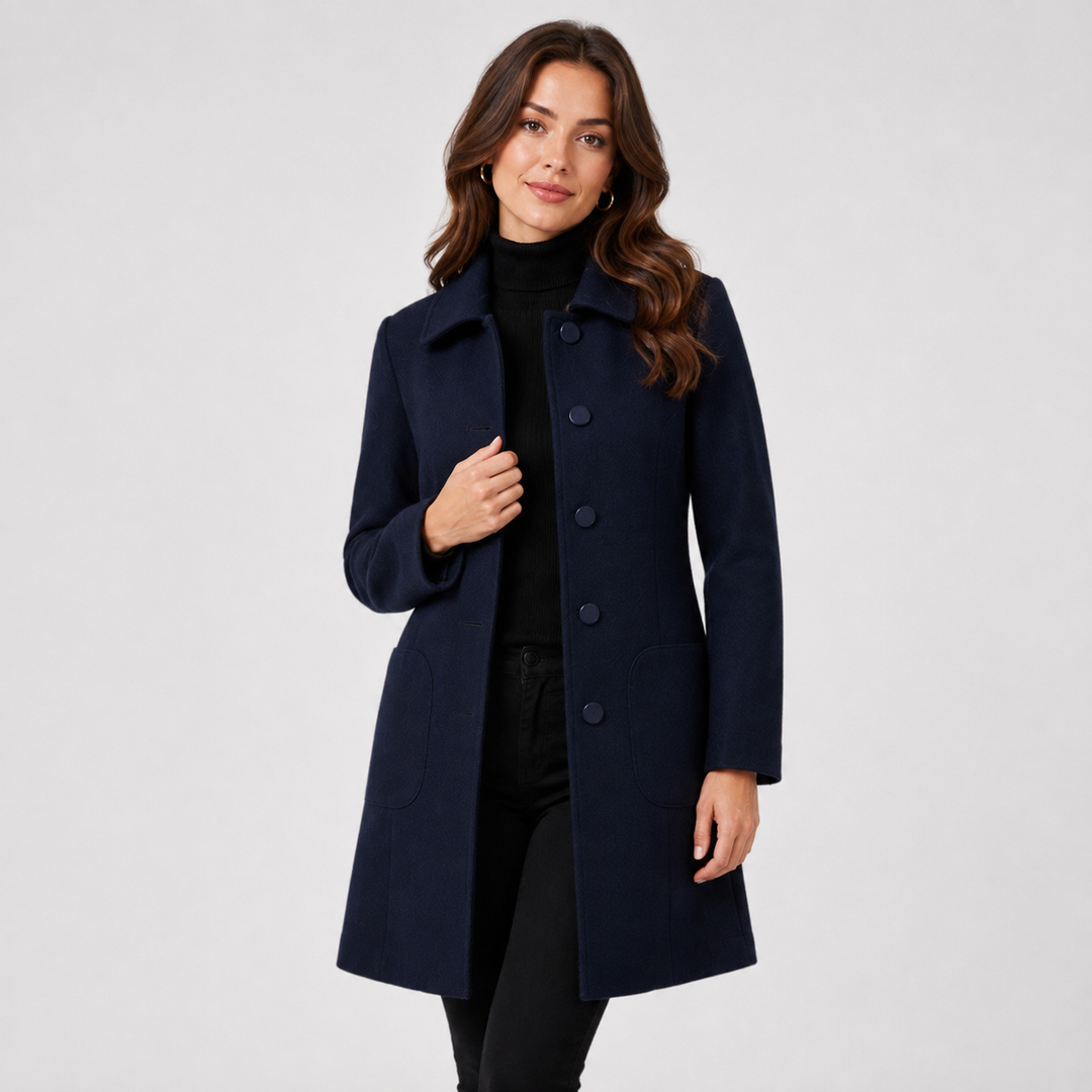 Women's Tailored Long Wool Blend Coat