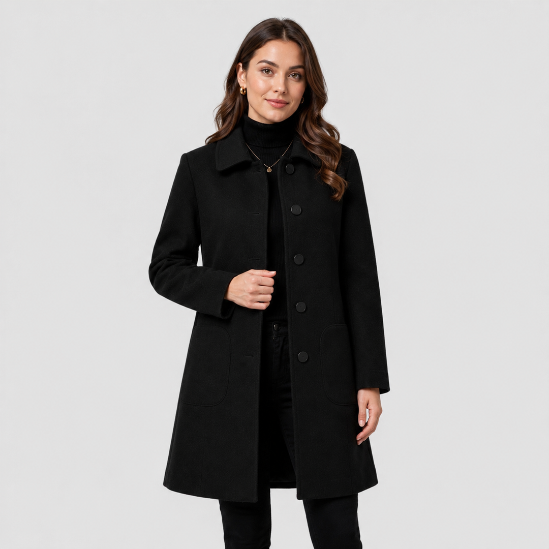 Women's Tailored Long Wool Blend Coat
