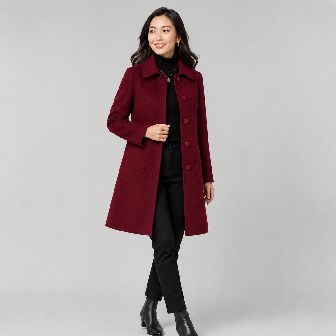 Women's Tailored Long Wool Blend Coat