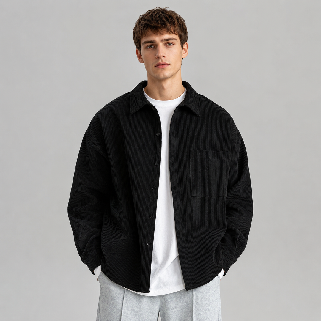 Men's Loose Fit Long Sleeve Overshirt