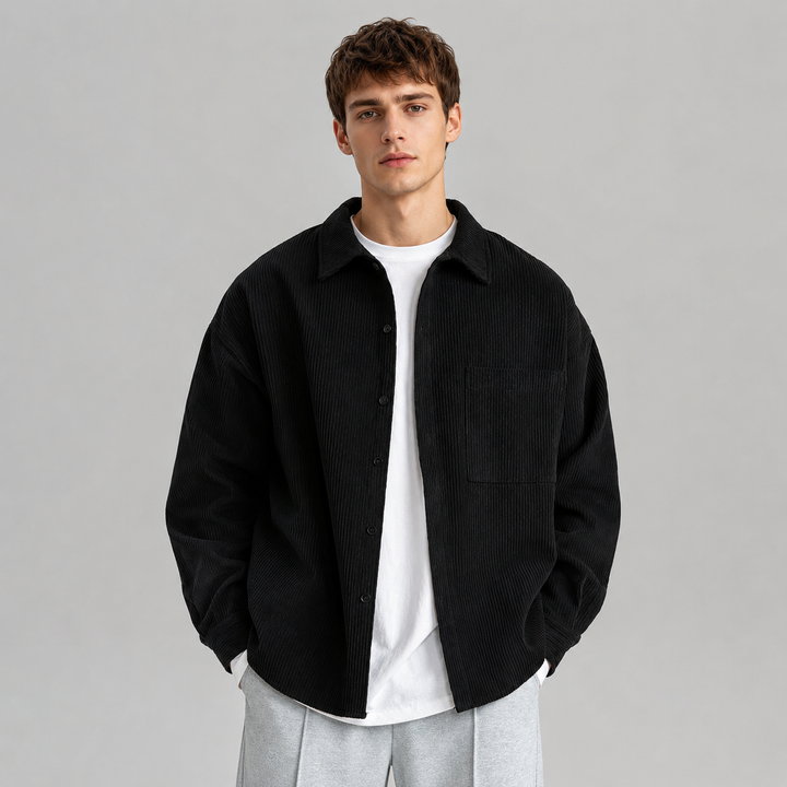 Men's Loose Fit Long Sleeve Overshirt