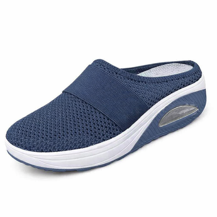 Women's Casual Breathable Orthopedic Slip-On Slippers - Dark Blue