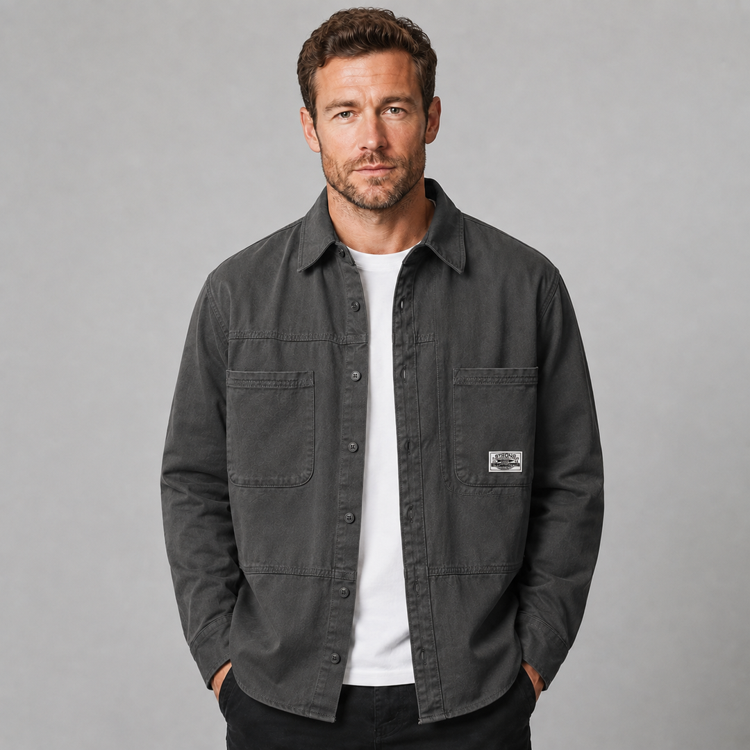 Men's Cotton Relaxed Fit Utility Overshirt