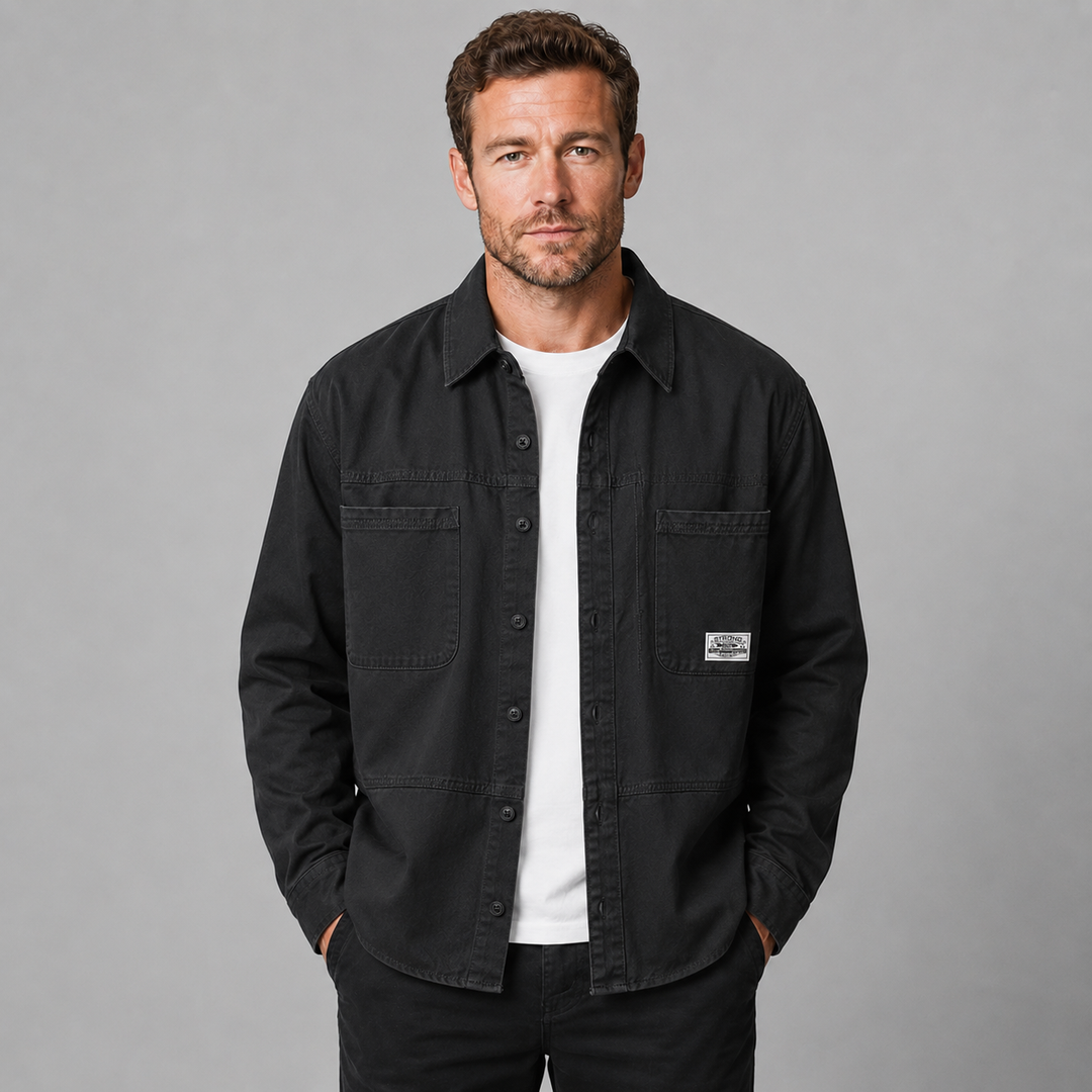 Men's Cotton Relaxed Fit Utility Overshirt