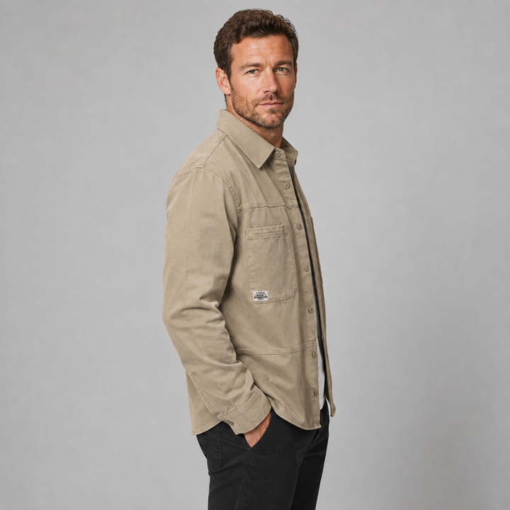 Men's Cotton Relaxed Fit Utility Overshirt
