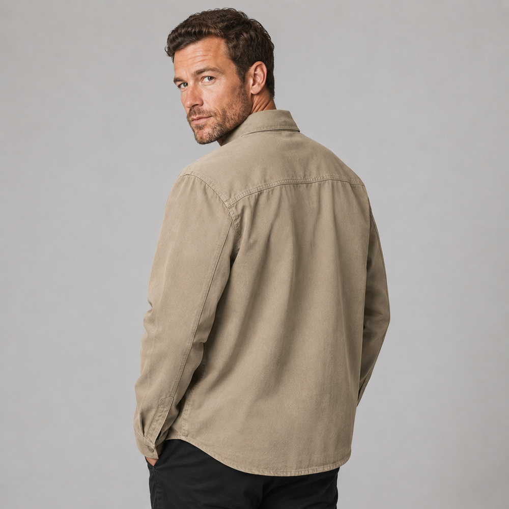 Men's Cotton Relaxed Fit Utility Overshirt
