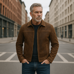 Walter | Leather Trucker Jacket with a Shirt Collar