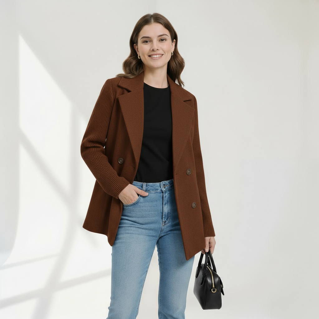 Women's Lightweight Draped Roll-Up Sleeve Coat