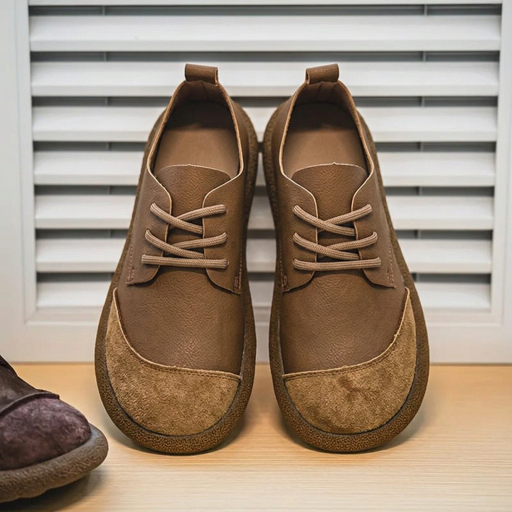 Men's Leather Shock-Absorbing Orthopedic Shoes Men - Tan Brown
