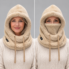 Camille | Female Chunky Fleece Winter Balaclava Hooded Scarf