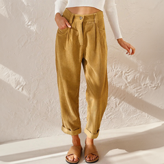 Portia | Women's Wide Leg Cord Long Gaucho Pants