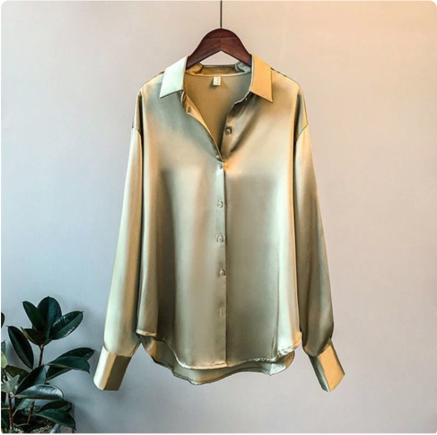 Florence™ | Women Silky Long-Sleeve Blouse
