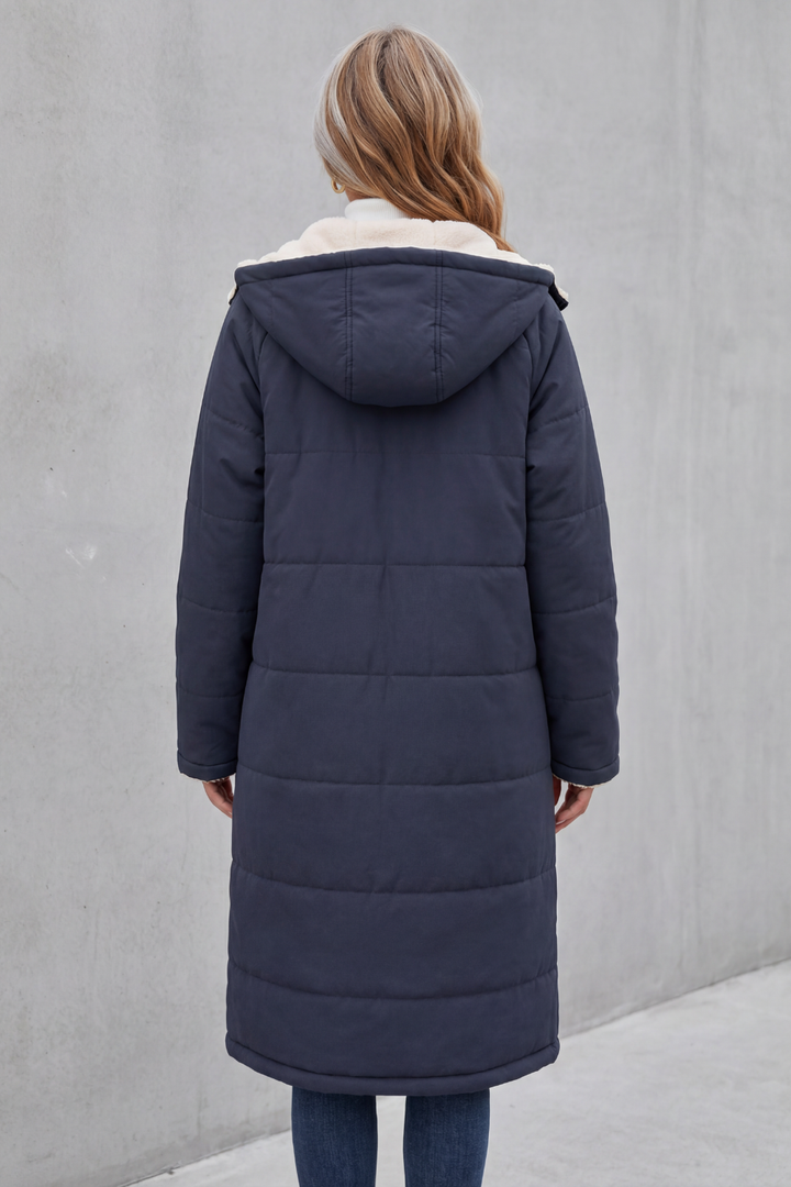Sherpa Long Puffer Fleece Winter Jacket