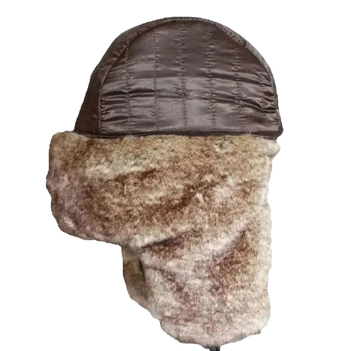 Men's Faux Leather Fur Winter Ushanka Trapper Hat