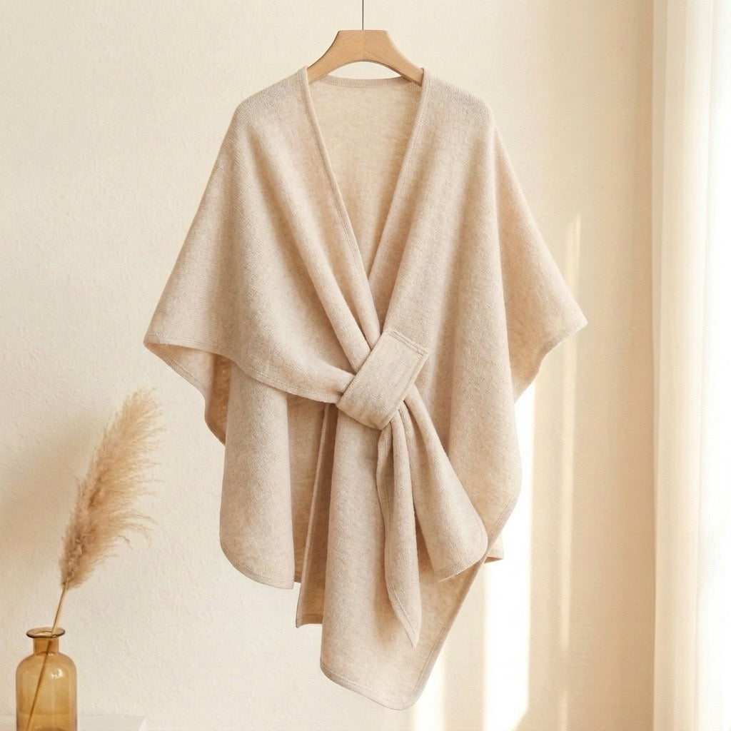 Women's Wool Triangle Scarf - Beige