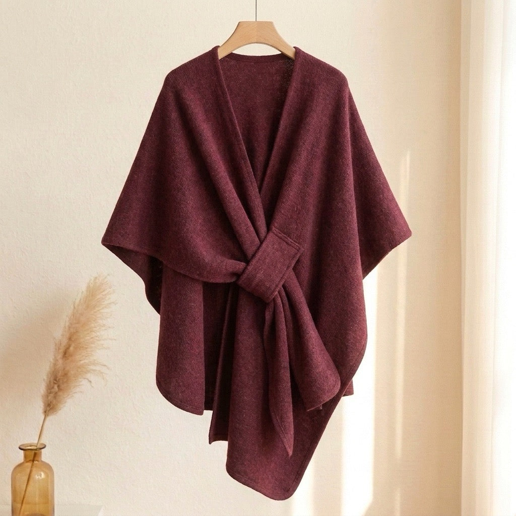 Women's Wool Triangle Scarf - Burgundy