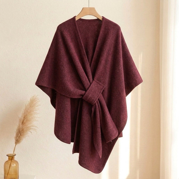 Women's Wool Triangle Scarf - Burgundy