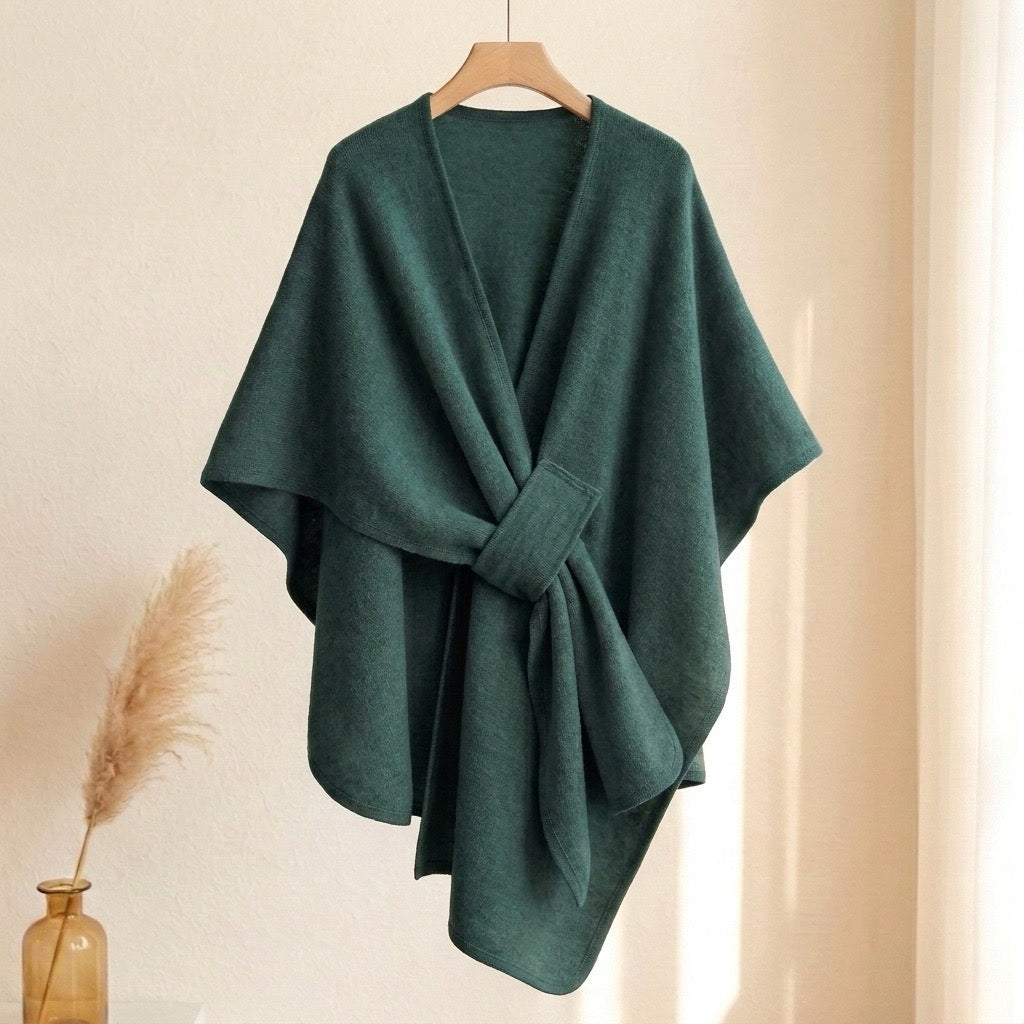Women's Wool Triangle Scarf - Forest Green