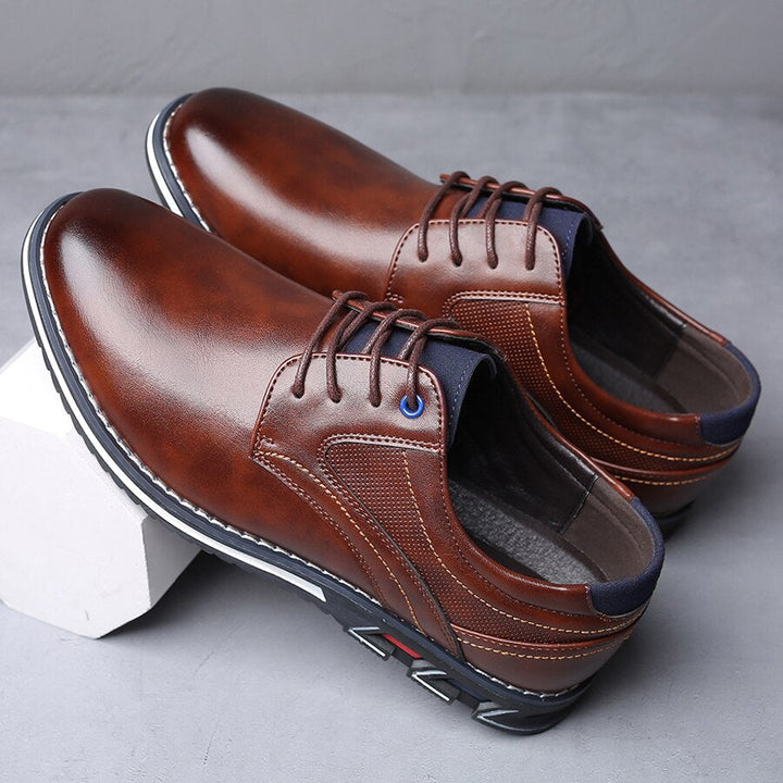 Leather Slim Lace-Up Orthopedic Shoes Men