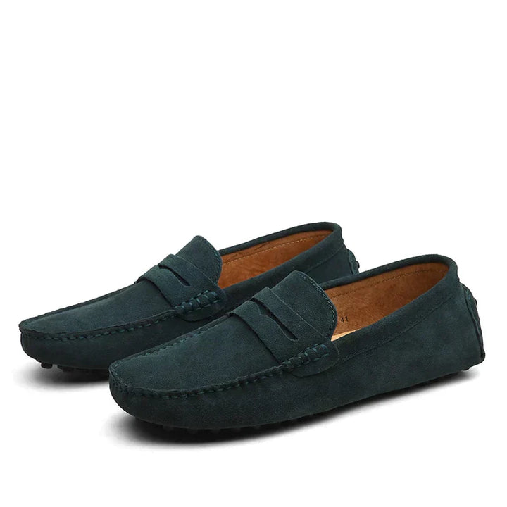 Men’s Suede Driver Loafers | Cushioned Insole | Classic Slip-On Moc Style