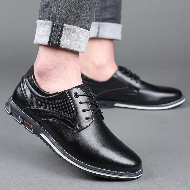 Leather Slim Lace-Up Orthopedic Shoes Men