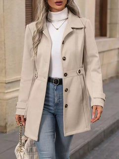 Isaure | Elegant Belted Coat with a Notch Collar