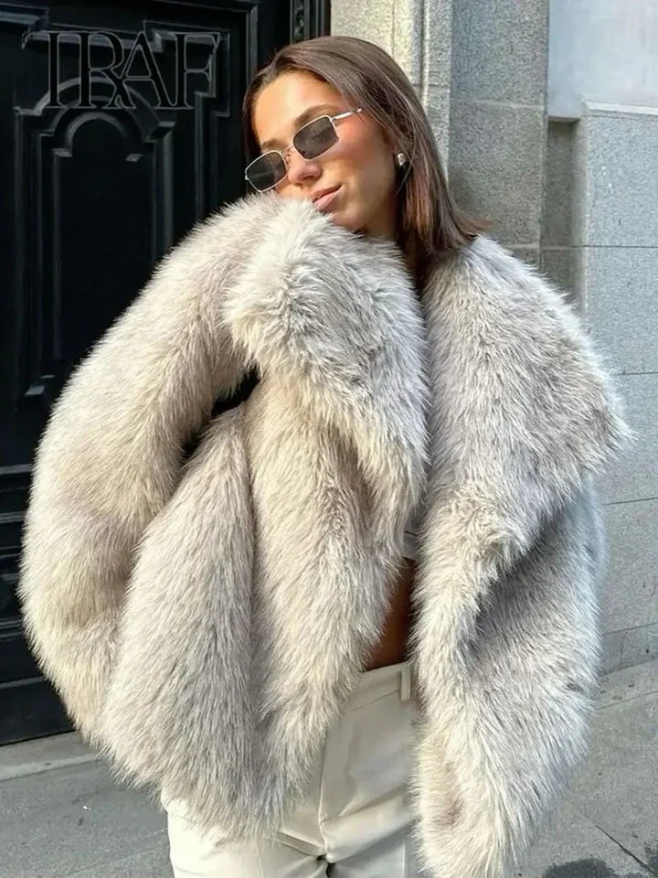 Women's Elegant Faux Fur Winter Coat