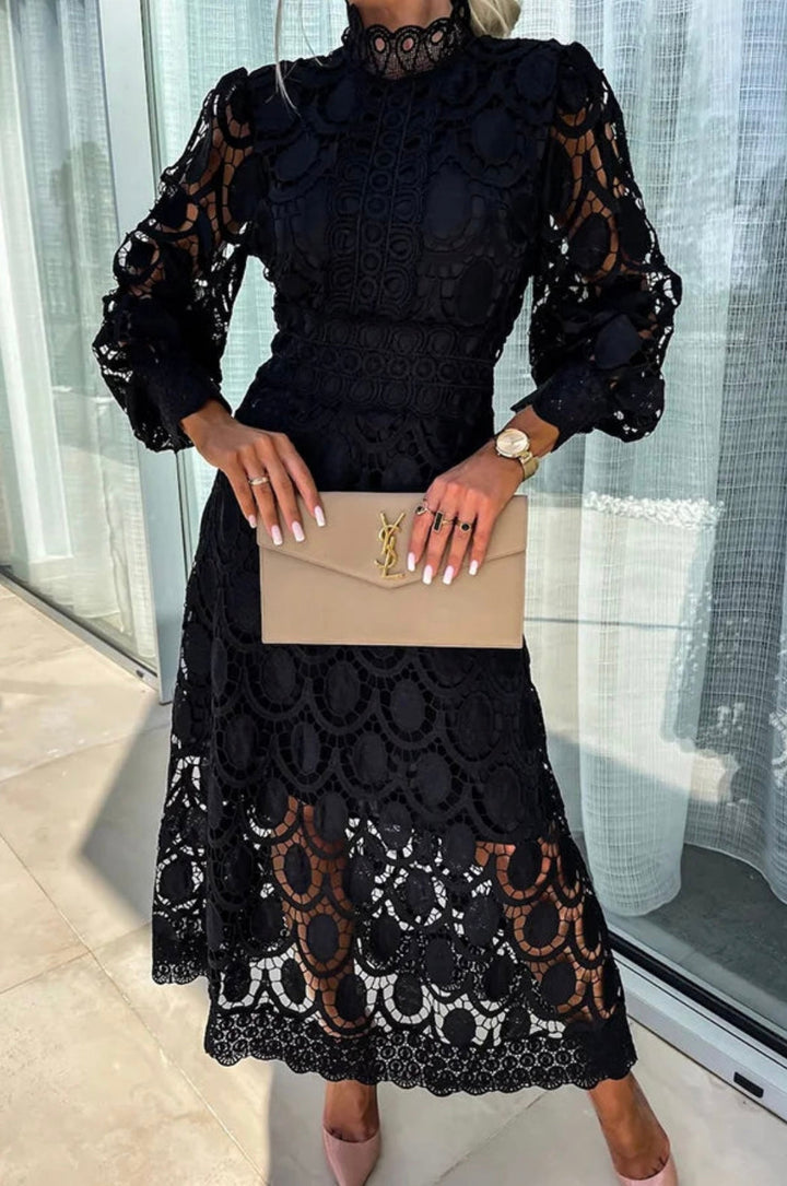 Azenor | High-Neck Midi Dress