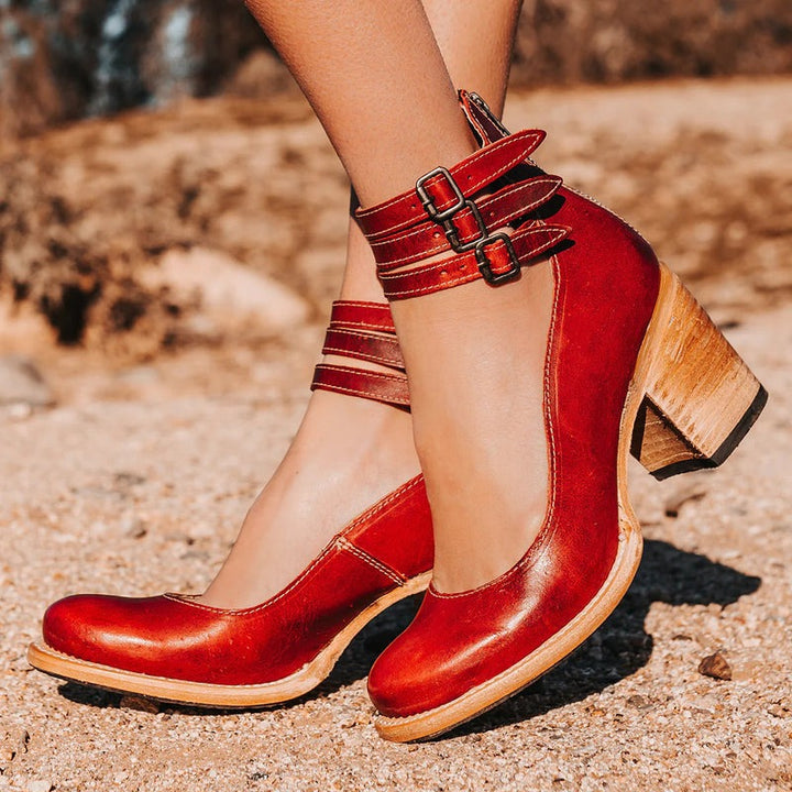 Vivian | Double-Buckle Block Heel