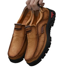 Men's Faux Leather Slip-On Loafers with a Non-Slip Sole