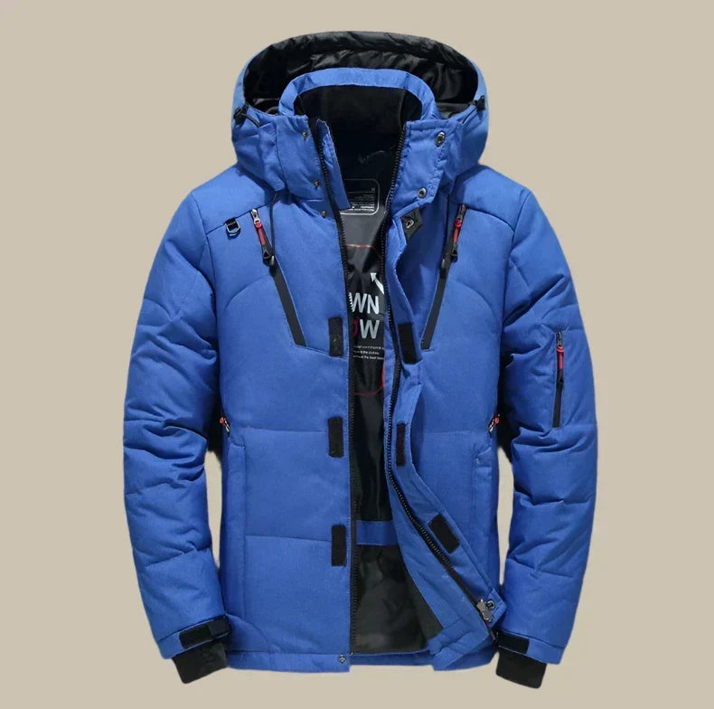 Men's Snow Puffer Winter Jacket Windbreaker - Blue