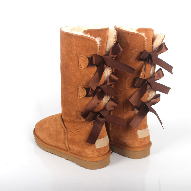 Women's Stylish Winter Knee High Fur Boots - Camel