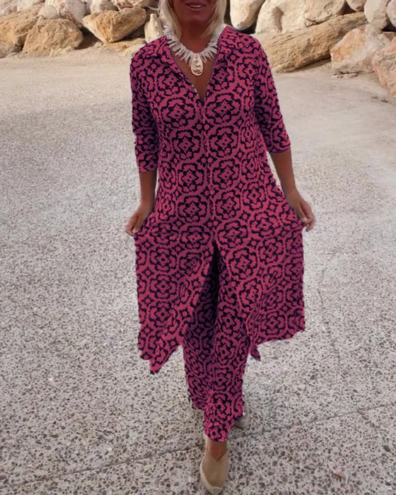 Laurette | Elegant Print Two-Piece Set